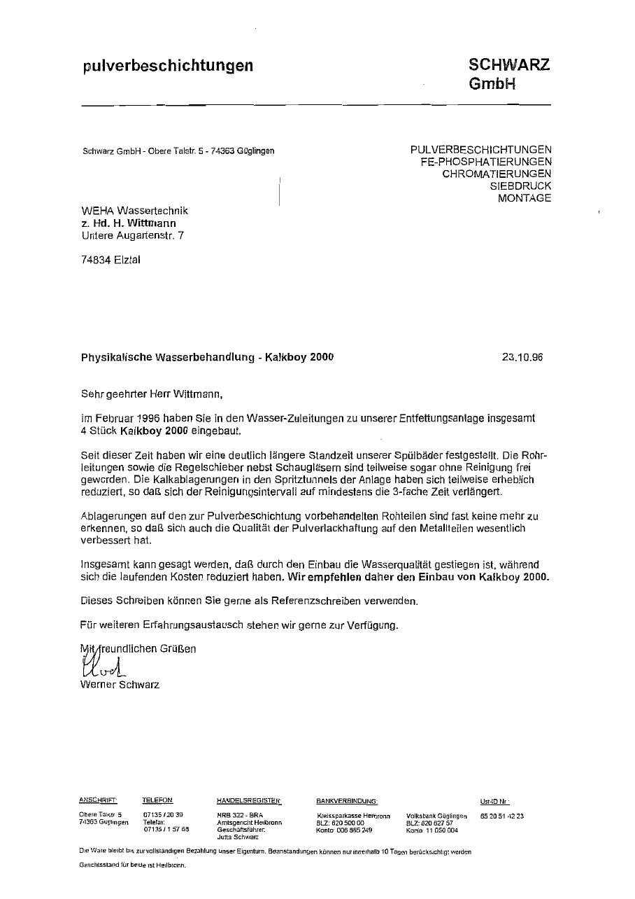 Industrial customer reference from 1996